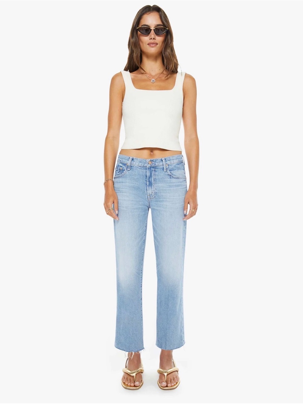 MOTHER mid rise rambler zip ankle fray. Comeback kid wash. Size 29.